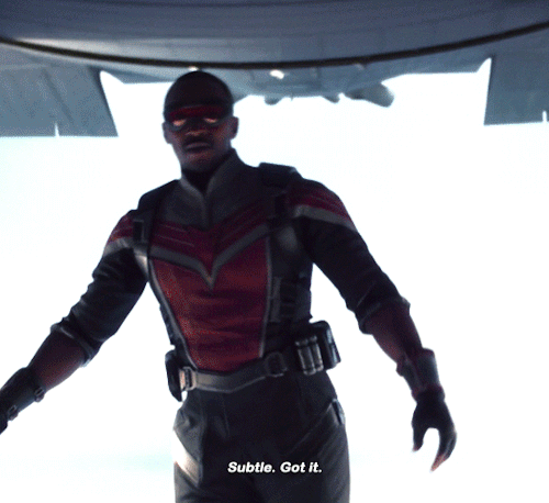 ransomflanagan: ANTHONY MACKIEas Sam Wilson in THE FALCON AND THE WINTER SOLDIER (Disney+, 2021