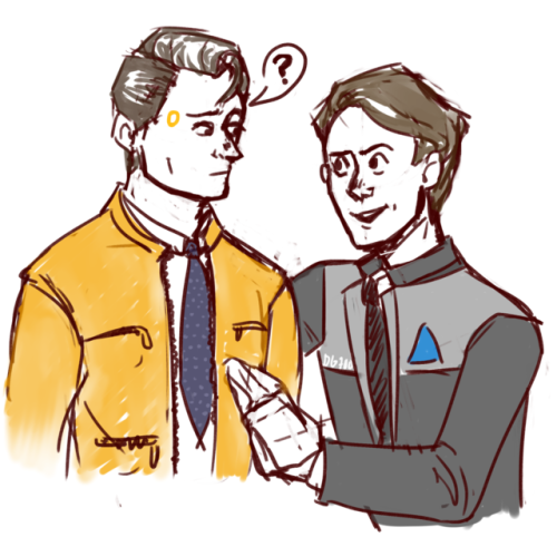 The bf pointed out that Dirk Gently and Connor were very similar, cue this mess.Bonus (Todd is small