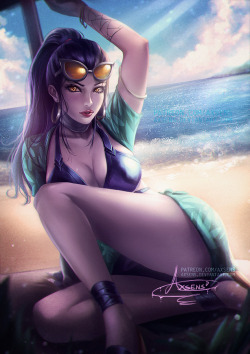 axsens:— Summer Widowmaker.nsfw optional. —♥ SFW/NSFW HD/4K jpg PSD steps video etc &gt;&gt; patreon.com/axsens