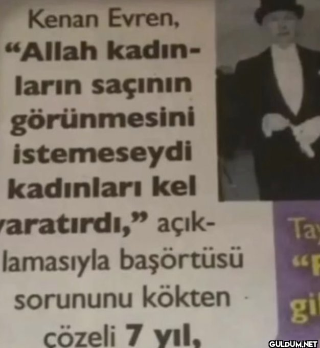 Kenan Evren, "Allah kadın-...