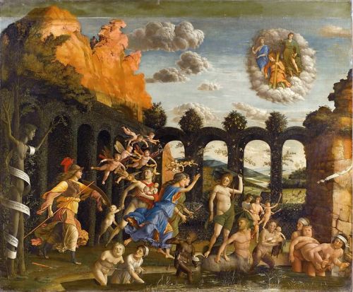 annonavi-barocco:Artist - Andrea Mantegna (1431–1506) Pallas Expelling the Vices from the Gard