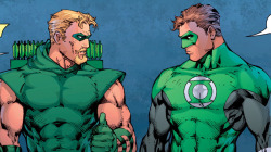 rockofeternity:  Green Arrow / Green LanternArt by Ed Benes &amp; Sandra HopeStory by Brad Meltzer