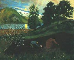 huariqueje:  Springtime in the Garden   -   Nikolai  Astrup  1909Norwegian 1880-1942