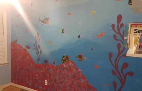 Mural done! @midnightsun_designs #DoItYourself #DIY #HomeImprovement #Painting #OCEAN #FindingNemo #