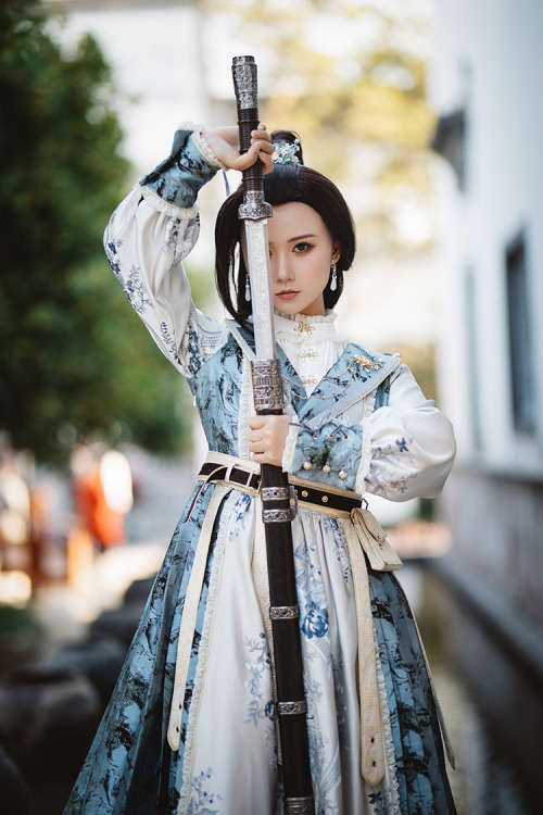 lolita-wardrobe:New Release: Fantastic Wind 【-The Folk Song of Changan-】 #QiLolita #MilitaryLolita O