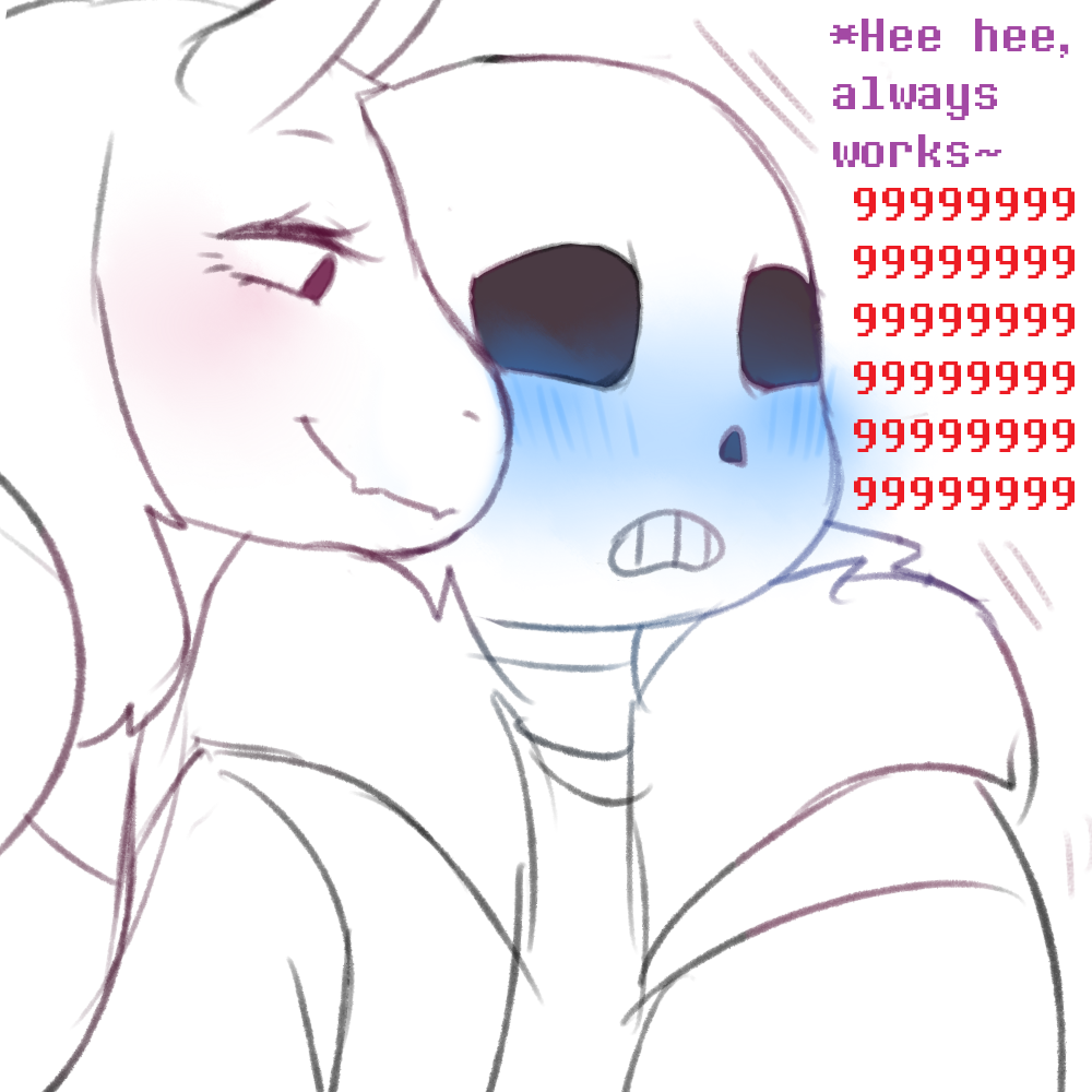 ask-soriel:Toriel: A surprise kiss never fails to stun him for a little while~!X3