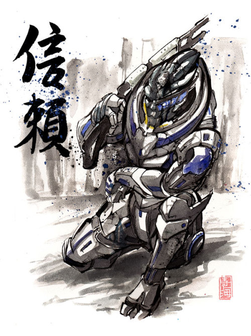 fuckyeah-masseffect:  theomeganerd:  Mass Effect ~ by MyCKs       Calligraphy translations:  Liara - DanceGarrus - TrustKaiadn - RighteousnessWrex - UndefeatableMordin - Responsibility / DutyTali - Great Land / EarthThane - True  