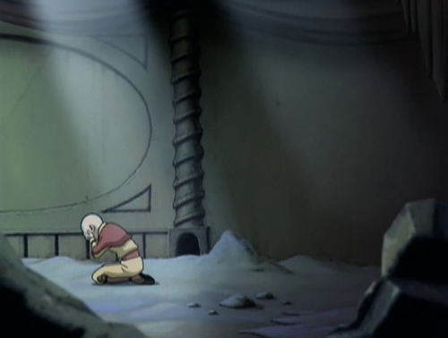 avatarsymbolism: The first time we see someone cry in Avatar: Aang mourning the death of his mentor 