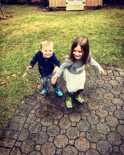 Dear neighbors, thanks for not calling DSS. (Yes, that’s the hose.) #bigsister #littlebrother #mudpeople #springinjanuary #momlife #itwasfuntillitwasnt #pantsoffdanceoff