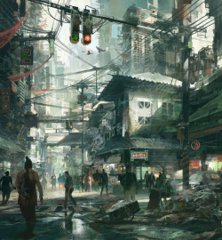 fuckyeahcyber-punk:  Street Scene by artbytheo