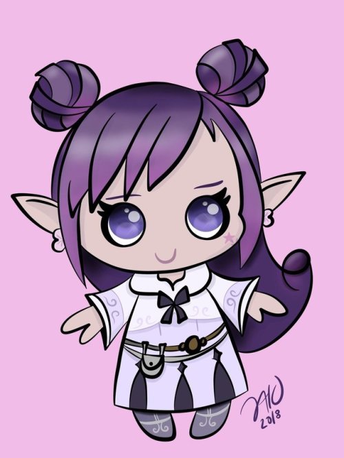 Chibi art of my #FFXIV lalafell, Lumiya Spellsong, of Gilgamesh Lumiya the White Mage - deviantArt l