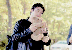 dailydamongifs:  Damon + Ms. Cuddles(requested by anonymous) 