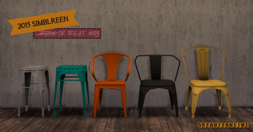 dreamteamsims:2015 Simblreen - Trick or Treat #03@marcussims91′s Tolix Marais Chairs and Stools 