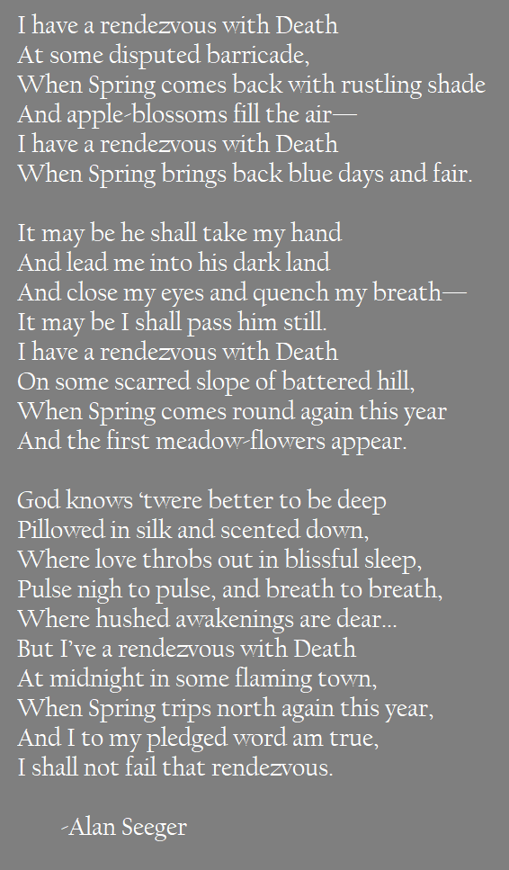rendezvous with death poem