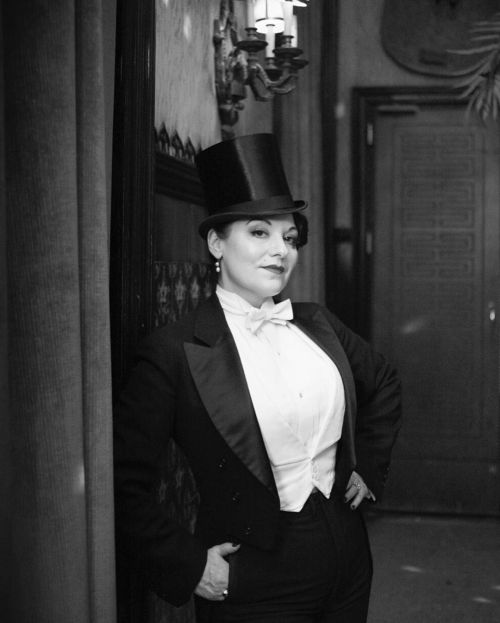 Motivated by the endlessly inspiring #marlenadietrich  I wore vintage white tie and tails over my #v