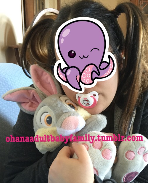 ohanaadultbabyfamily:  I love sucking my binky and playing with my stuffie.  23 years old but 2 years old inside ❤️  ~Tiny 