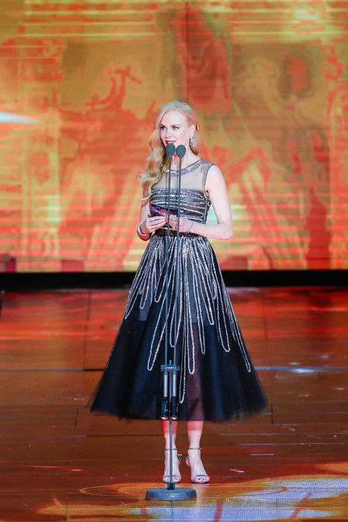 hollywood-fashion:Nicole Kidman in Oscar de la Renta at the Alibaba Singles’ Day Global Shoppi