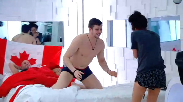 Jon wrestling neda in his underwear