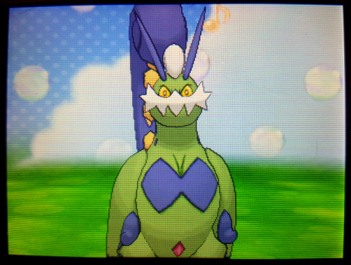 One step closer to finishing my shiny legendary quest in ORAS, full-odds after 1001 SRs. Tornadus ha