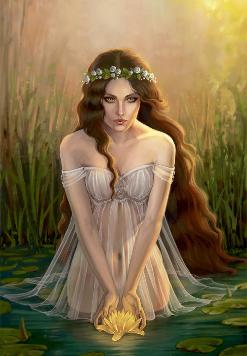 evermore-grimoire:The Evermore Grimoire: CreaturesNymphs (Νυμφη meaning ‘Girl of Marriageable Age’) were female spirits of the natural world and minor goddesses of the forests, rivers, springs, meadows, mountains and seas in Greek mythology.