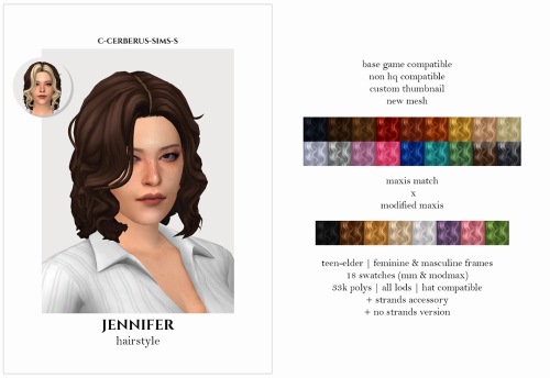 c-cerberus-sims-s:first try on strands mesh. @qwertysims ’ modmaxjennifer hairstylebase game compati