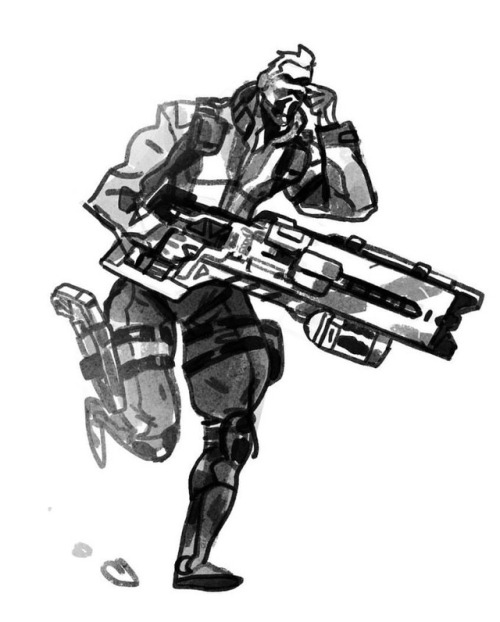 Did I ever tell you kids about how I&rsquo;m an old man #overwatch #fanart #soldier76