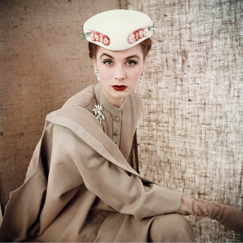 Suzy Parker wearing Dior photographed by Clifford Coffin for Vogue, 1953