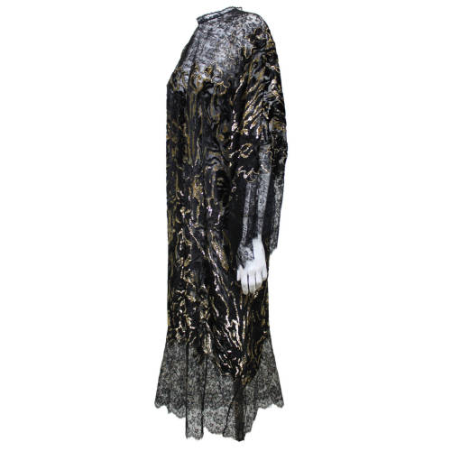 Oscar de la Renta Black and Shimmering Gold Caftan via 1stdibs