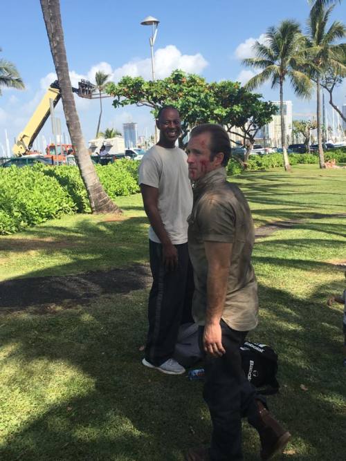 March 30: Scott and Alex on the set of Hawaii Five-0.{c}{c}{c}{c}{c}{c}