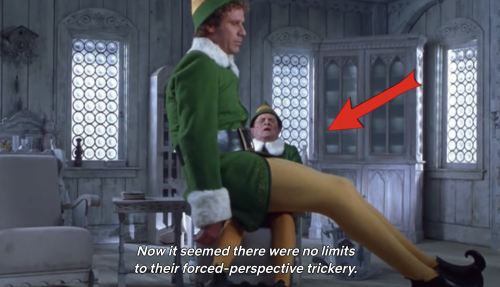 eggpuffs:finding out that the beginning scenes in Elf were all shot in forced perspective to make Bu