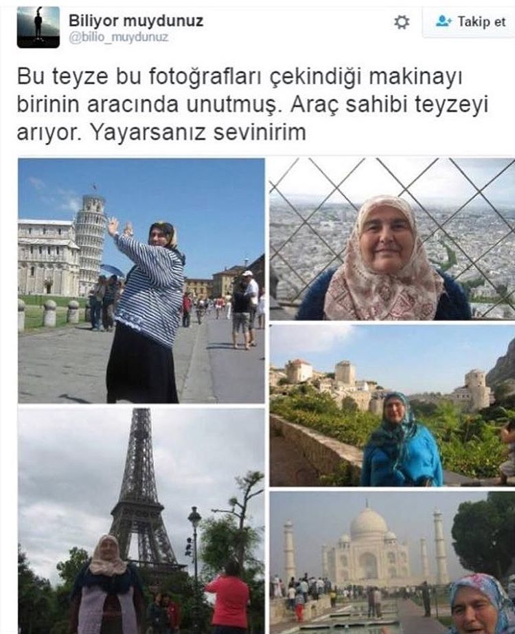 Bu teyze bu fotoğrafları...