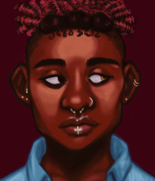 plantfish:hope yall dont mind if i just flex lol [image description: a drawn portrait of Aubrey from