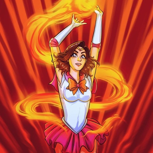 I had the pleasure of working on a #sailormoon #portrait recently. This was a lot of fun. #fire #dra