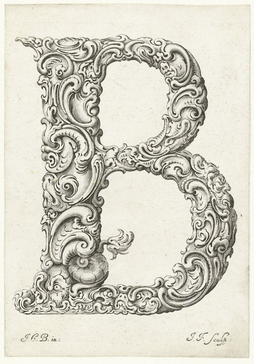 Jan Christian Bierpfaff, Alphabet of organic type from Libellus Novus Elementorum Latinorum, mid 17t