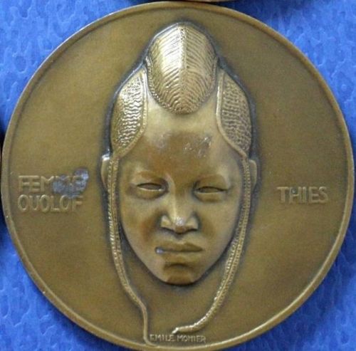 art-and-things-of-beauty:  Emile Monier (1883-1970)  -  Bronze Medals of Africa. diam. ca, 5 cm. 