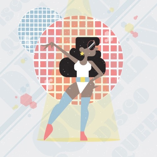 Disco queen! (flat design illustration practice)