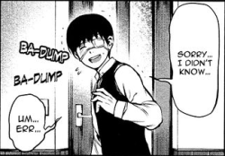 anime-admiral:hidekanez:looks like a shoujo manga but really he just walked in on a 14 year old girl eating human flesh  so like a shojo manga