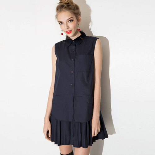 fashionnoteme: Layered Pleated Spliced Shirts Dress - bit.ly/2cR00ie