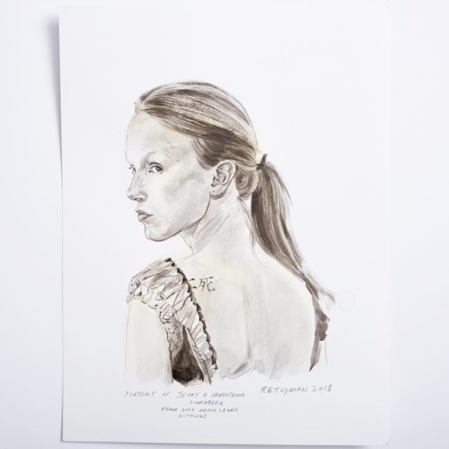 @retoyman Portrait of Jenny A Sandstrom Sinkaberg from 2010 Herve Leger Fittings. Yellow water color