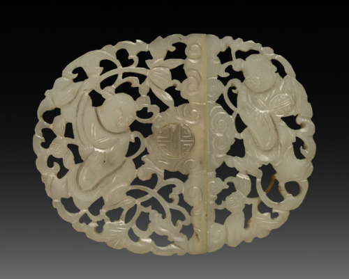Buckle, 1800, Cleveland Museum of Art: Chinese ArtSize: Overall: 5.4 cm (2 1/8 in.)Medium: white jad
