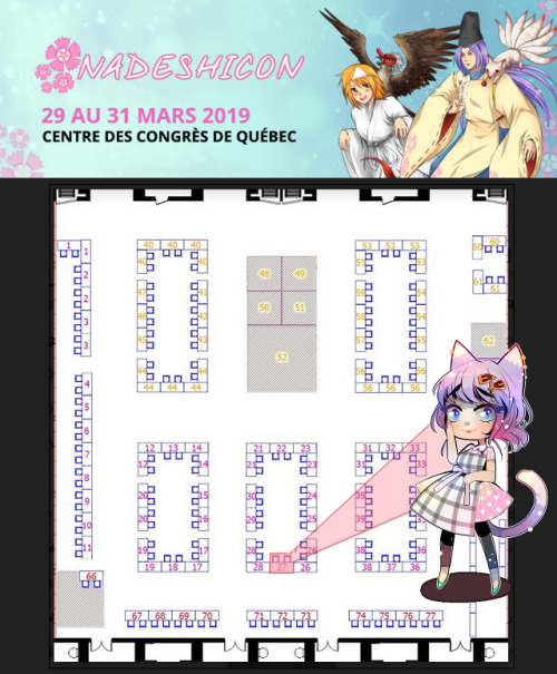 hey guys, i’ll be in Quebec City this weekend for Nadeshicon. i’m @ table #27 all weekend, so please