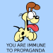 bigwordsandsharpedges:vrson:exih:if i saw propaganda i would simply become immunerip to garfield but im different 