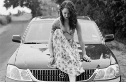 foudre:  from when i styled and shot my friend maggie this summer on backroads. yeah there was some hood-of-the-car action. 