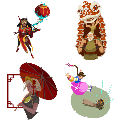 aku-no-homu:  Overwatch Year of the Rooster sprays as transparent PNGs in original quality Dragon Dance sprays are here 