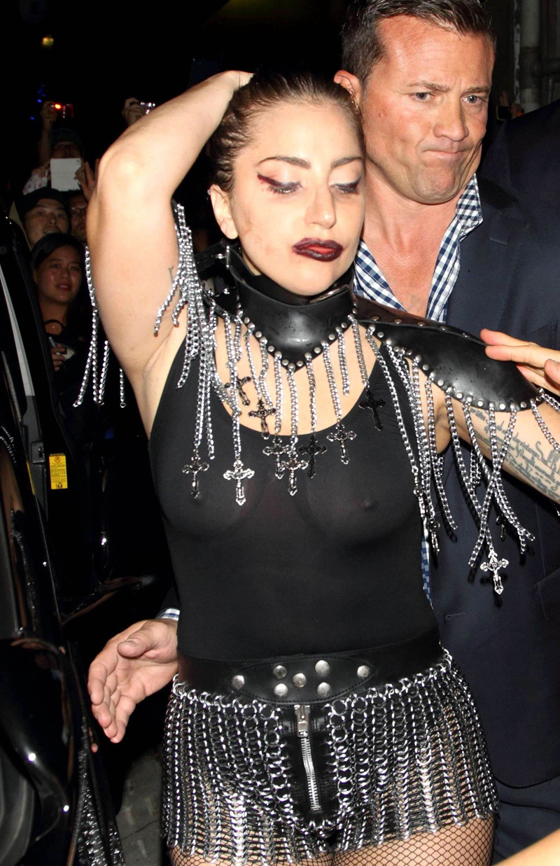 celebssucker:  Lady Gaga seethrough 2014-08-20