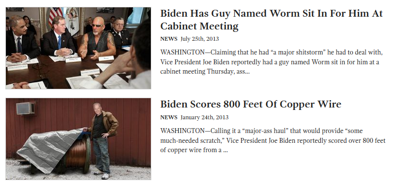 Dynamite Joe Biden in The Onion