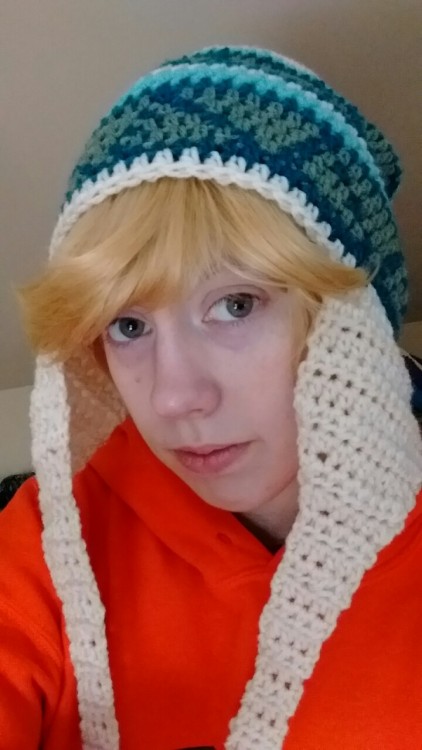 An in progress picture of my Yukine hat! It&rsquo;s not quite finished - I still need to add the