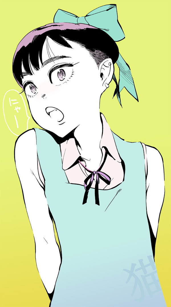 nkym:  touxi: らくがきしてたらネコ娘みたいな髪型になったのでネコ娘　流行りのツーブロックでオシャレ…