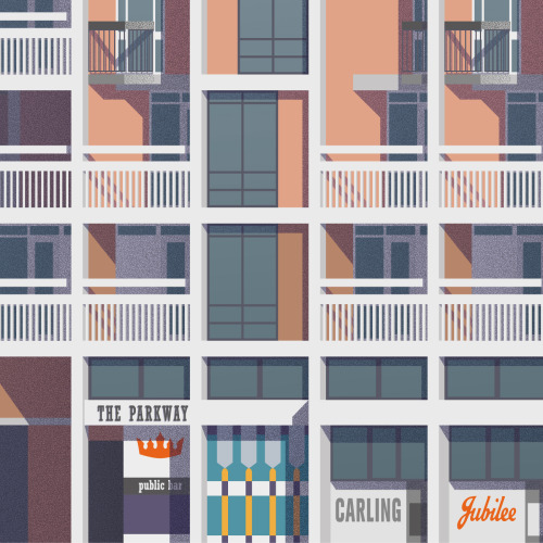 I just illustrated this — Sheffield’s Park Hill Flats! It features The Parkway, one of the four orig