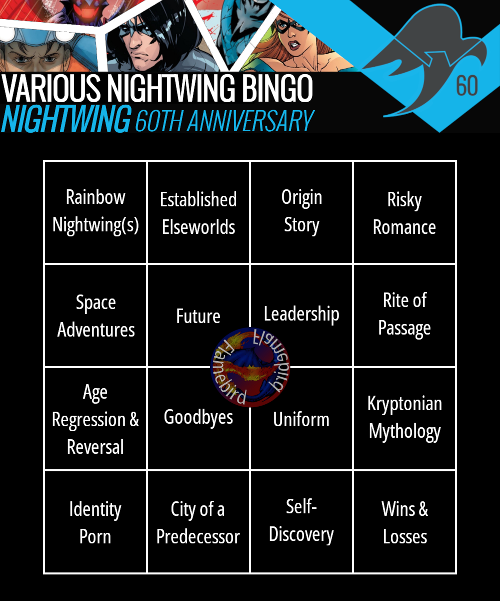 Nightwing 60th Anniversary — Various Nightwing Bingo Card Are you ready for  it?...